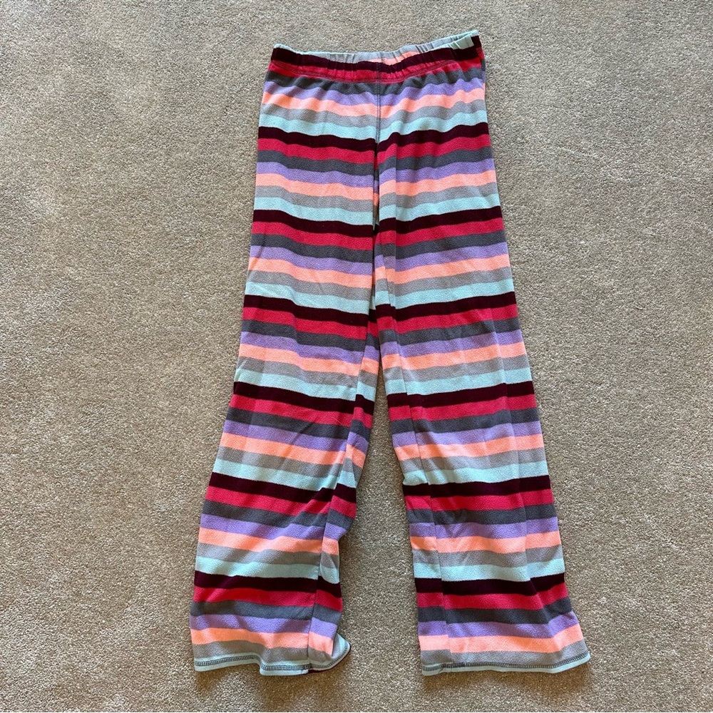 striped fleece pajama pants